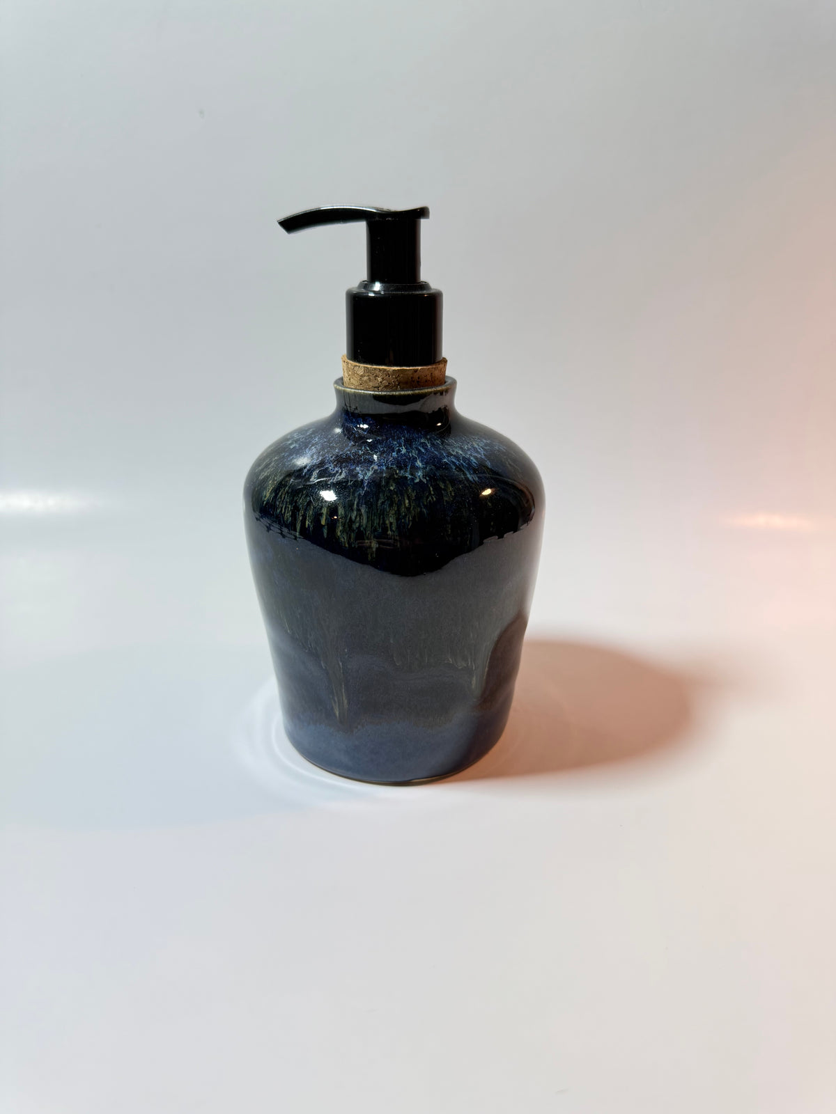 Deep Indigo Frost Ceramic Soap Dispenser