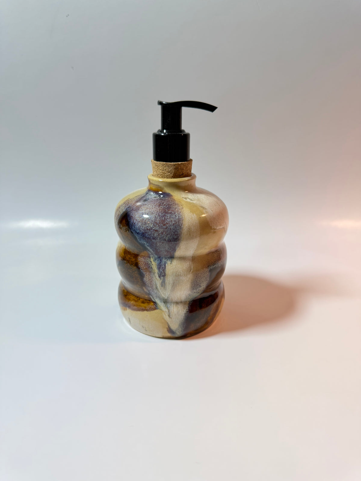 Butterscotch Swirl Ceramic Soap Dispenser