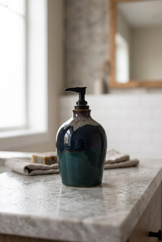 Midnight Tide Ceramic Soap Dispenser