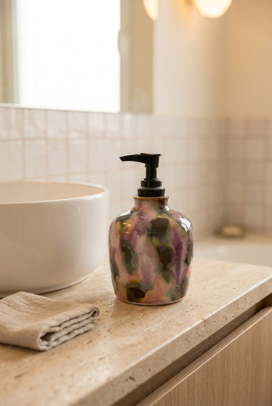 Berry Terrazzo Ceramic Soap Dispenser