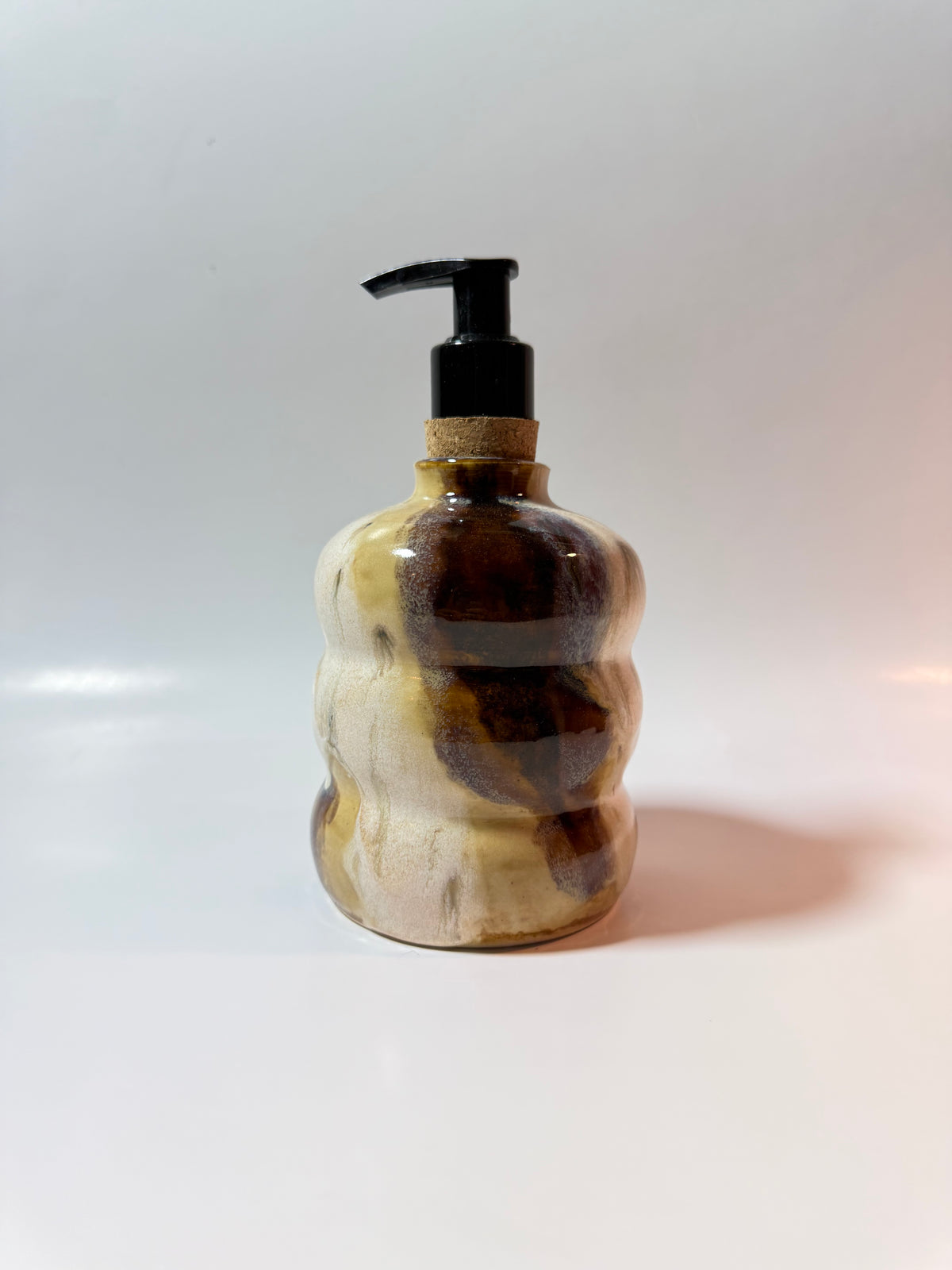 Butterscotch Swirl Ceramic Soap Dispenser