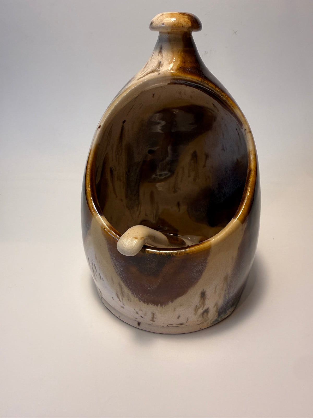 Caramel Swirl Salt Pig and Spoon