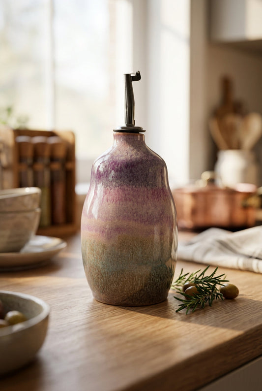 Lavender Dusk Ceramic Oil Cruet