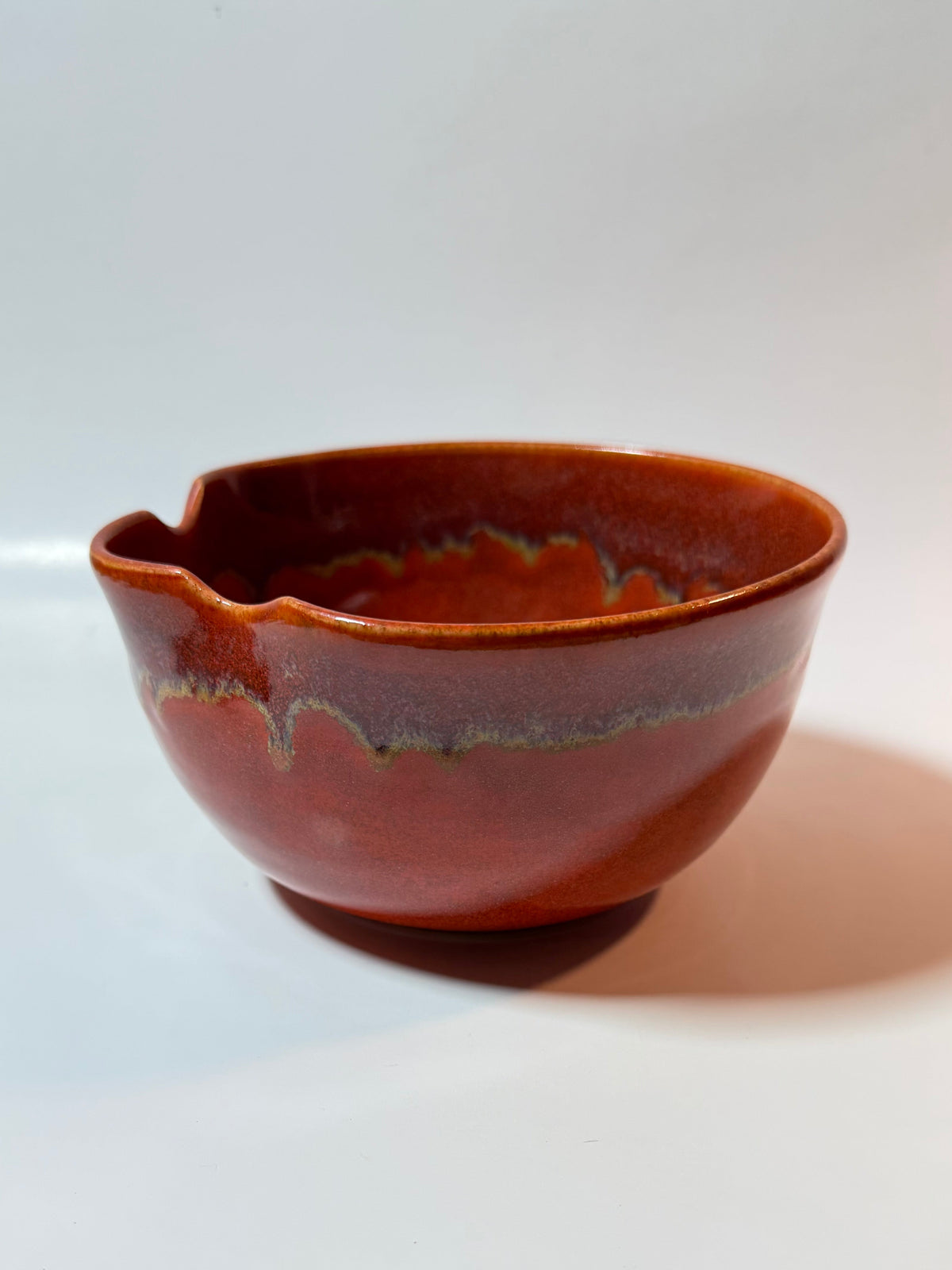 Cinnabar Ruffle Ceramic Bowl