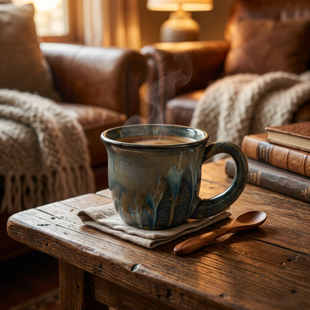 Blue Feather Mug