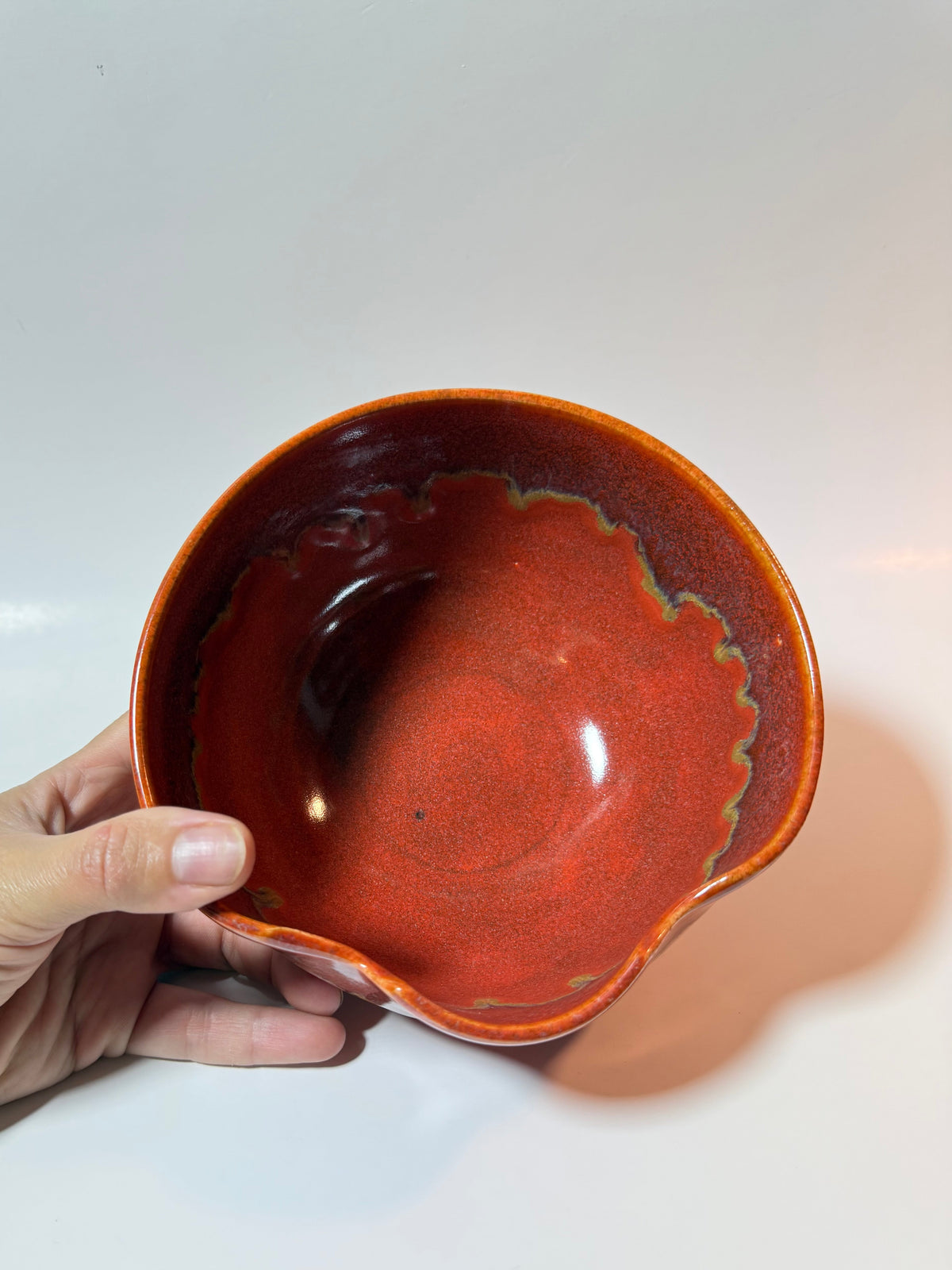 Cinnabar Ruffle Ceramic Bowl