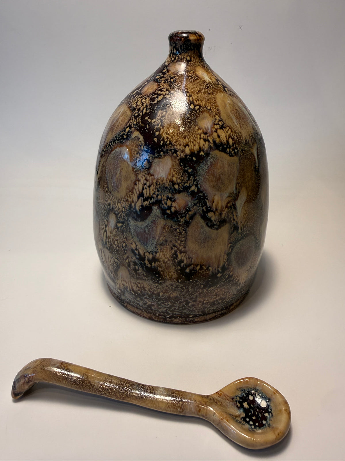 Midnight Fleck Salt Pig and Spoon