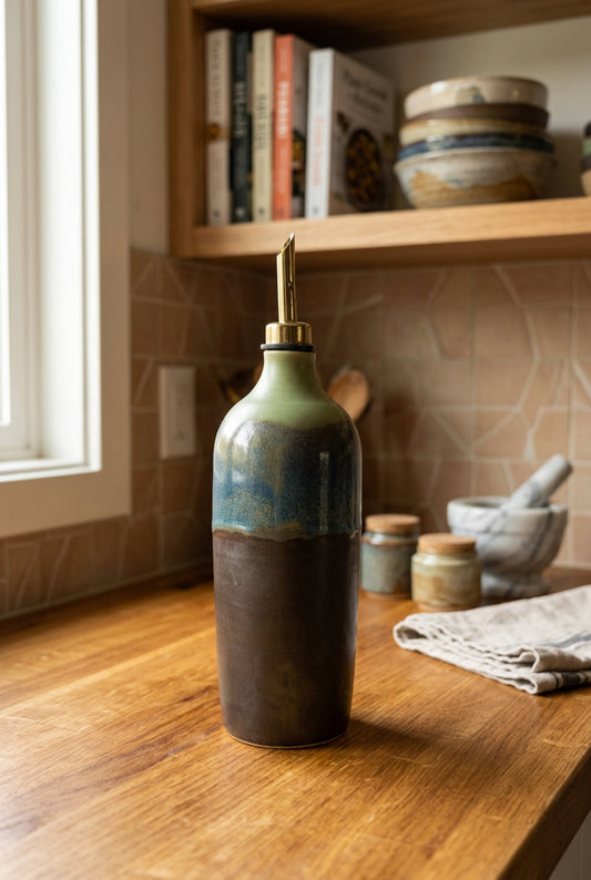 Forest Gold Ceramic Oil Cruet