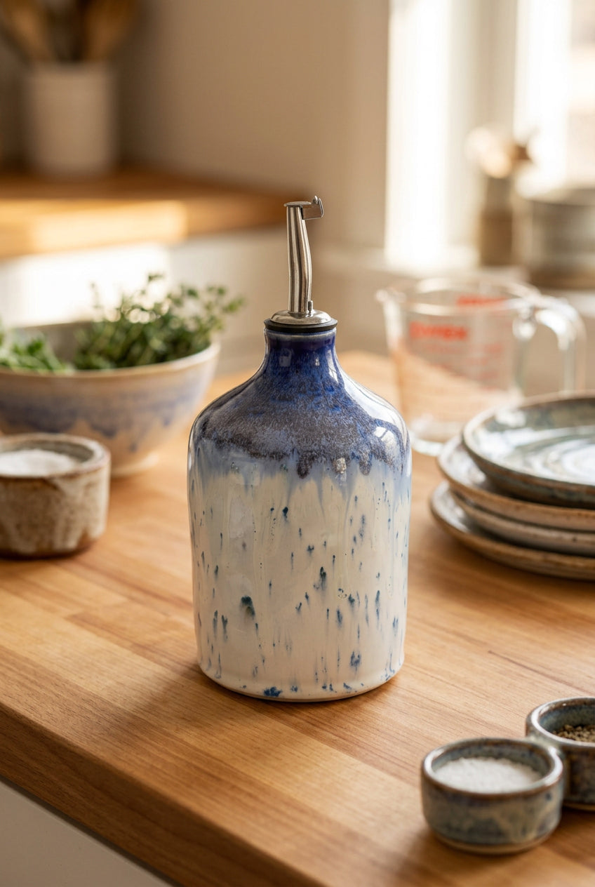 Glacier Melt Ceramic Oil Cruet