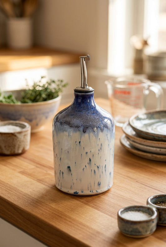 Glacier Melt Ceramic Oil Cruet
