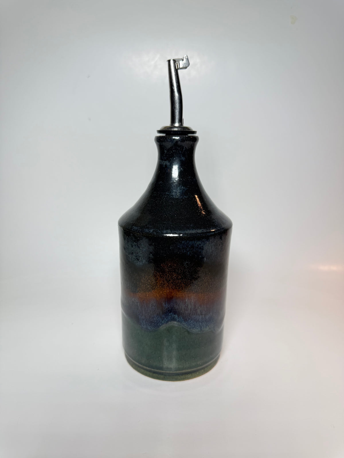 Burnished Copper Ceramic Oil Cruet