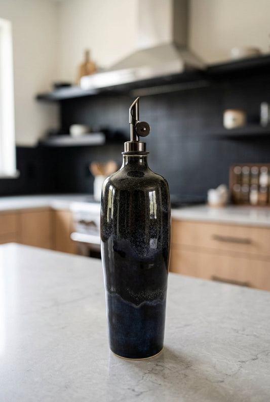Black Pearl Ceramic Oil Cruet