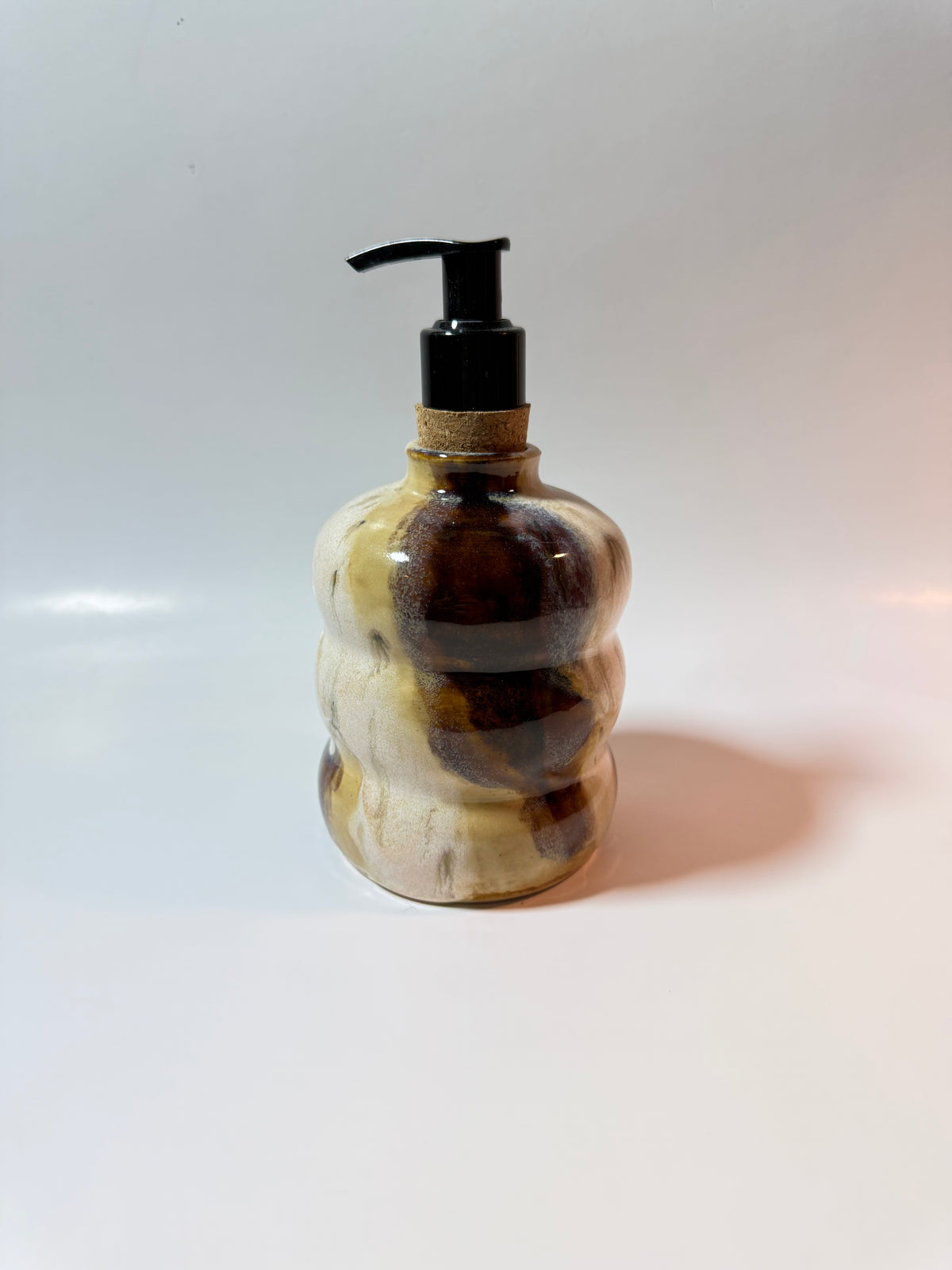 Butterscotch Swirl Ceramic Soap Dispenser