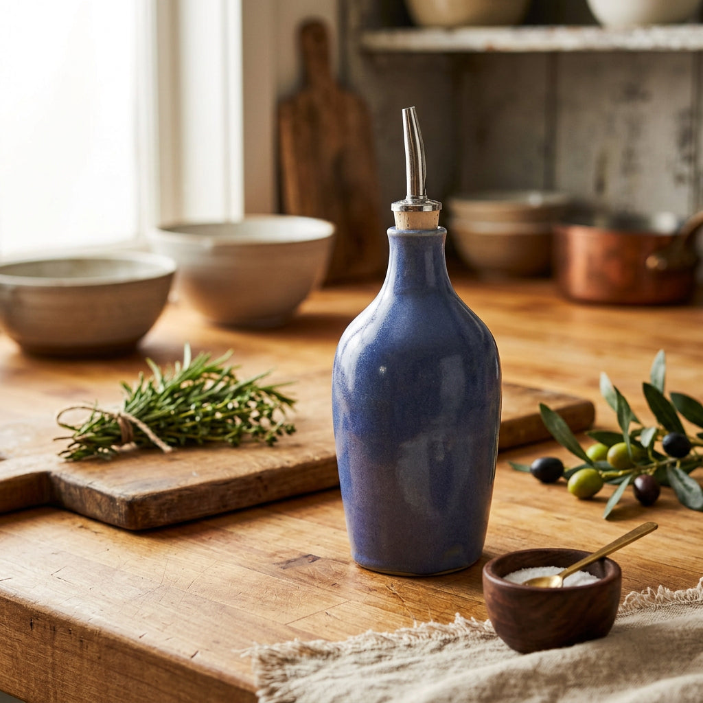 Periwinkle Dusk Ceramic Oil Bottle