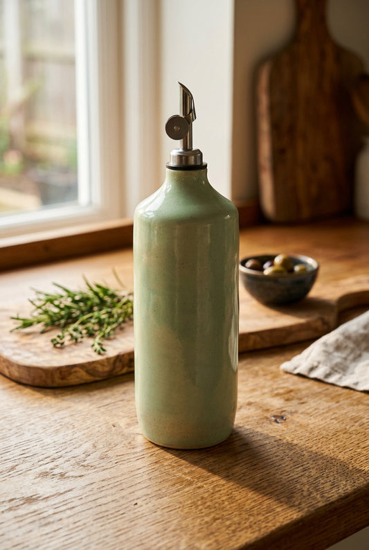 Fresh Mint Ceramic Oil Cruet