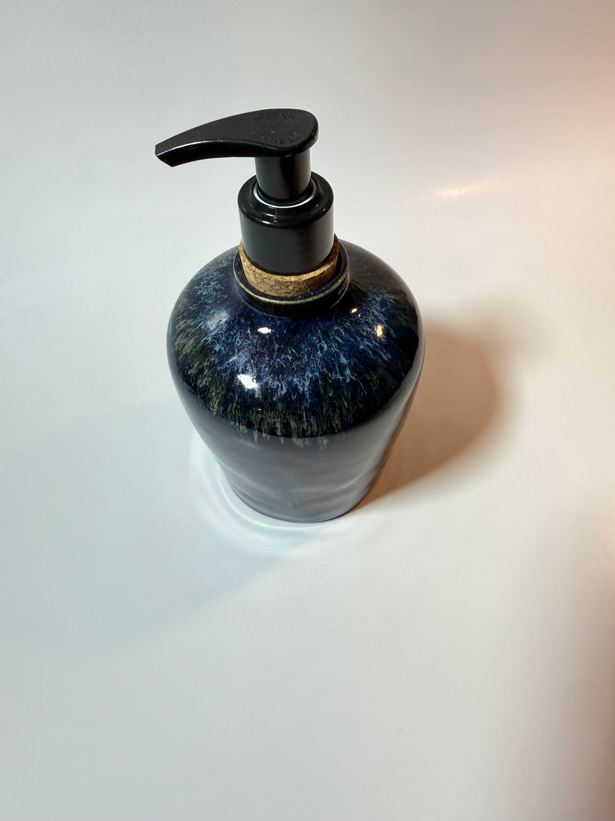 Deep Indigo Frost Ceramic Soap Dispenser
